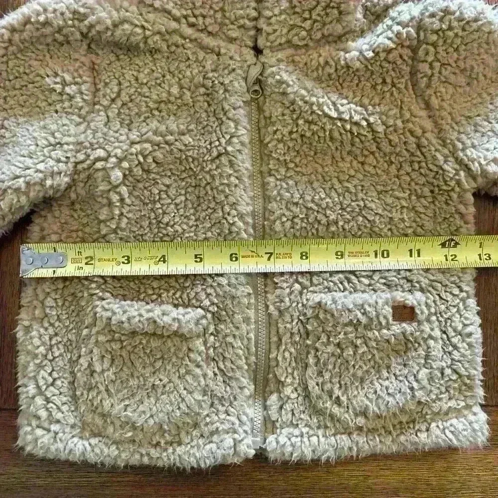 7 For All Mankind Tan Teddy Bear Jacket Size 18M Full Zip With Hood